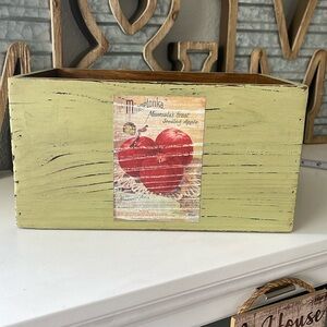 Upcycled farmhouse wooden crate box tote